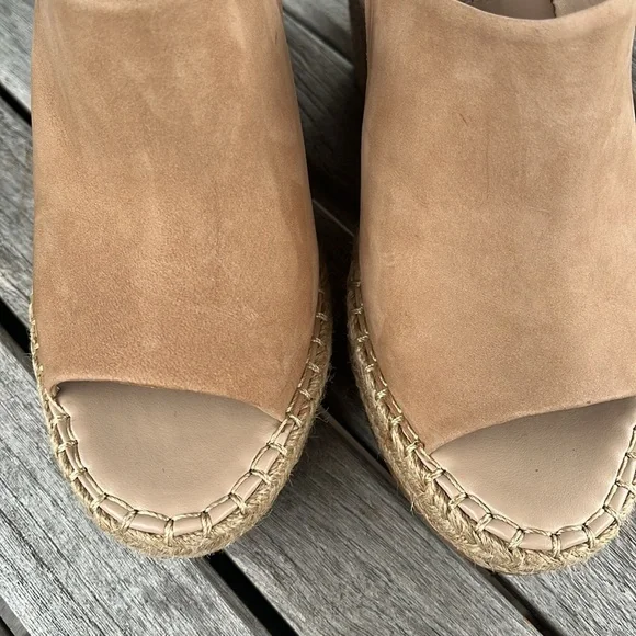 🏖️ STEVE MADDEN Beige Goring Wedge Slip On Leather Rise Shoes Women’s … - Picture 6 of 14